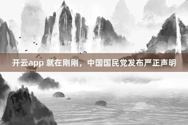 开云app 就在刚刚,中国国民党发布严正声明