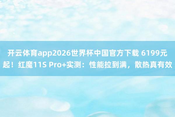开云体育app2026世界杯中国官方下载 6199元起!红魔11S Pro+实测:性能拉到满,散热真有效