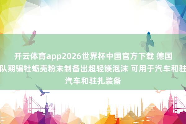开云体育app2026世界杯中国官方下载 德国相干团队期骗牡蛎壳粉末制备出超轻镁泡沫 可用于汽车和驻扎装备
