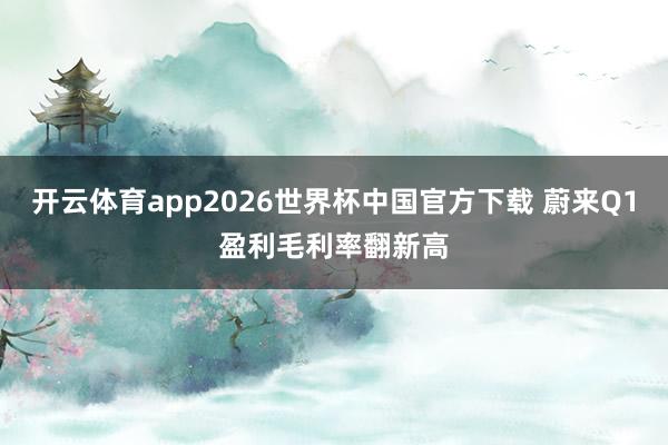 开云体育app2026世界杯中国官方下载 蔚来Q1盈利毛利率翻新高