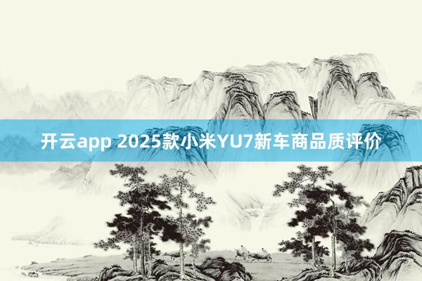 开云app 2025款小米YU7新车商品质评价