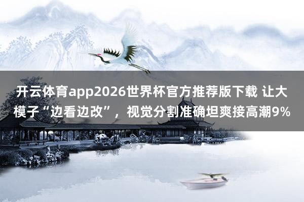 开云体育app2026世界杯官方推荐版下载 让大模子“边看边改”,视觉分割准确坦爽接高潮9%