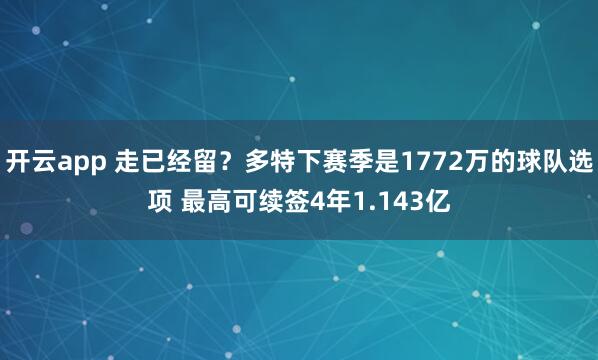 开云app 走已经留?多特下赛季是1772万的球队选项 最高可续签4年1.143亿