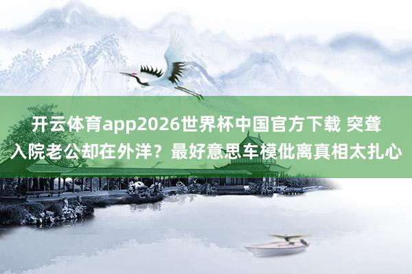 开云体育app2026世界杯中国官方下载 突聋入院老公却在外洋？最好意思车模仳离真相太扎心