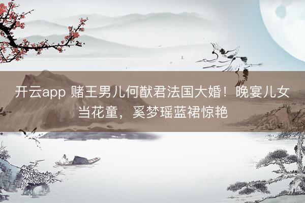 开云app 赌王男儿何猷君法国大婚!晚宴儿女当花童,奚梦瑶蓝裙惊艳