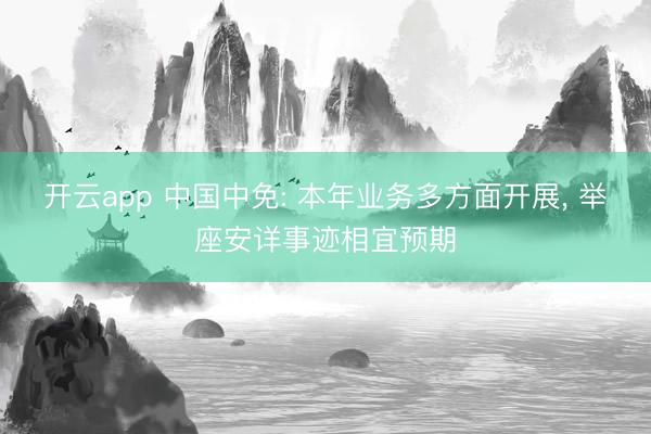开云app 中国中免: 本年业务多方面开展, 举座安详事迹相宜预期