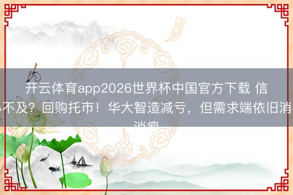 开云体育app2026世界杯中国官方下载 信心不及?回购托市!华大智造减亏,但需求端依旧消瘦